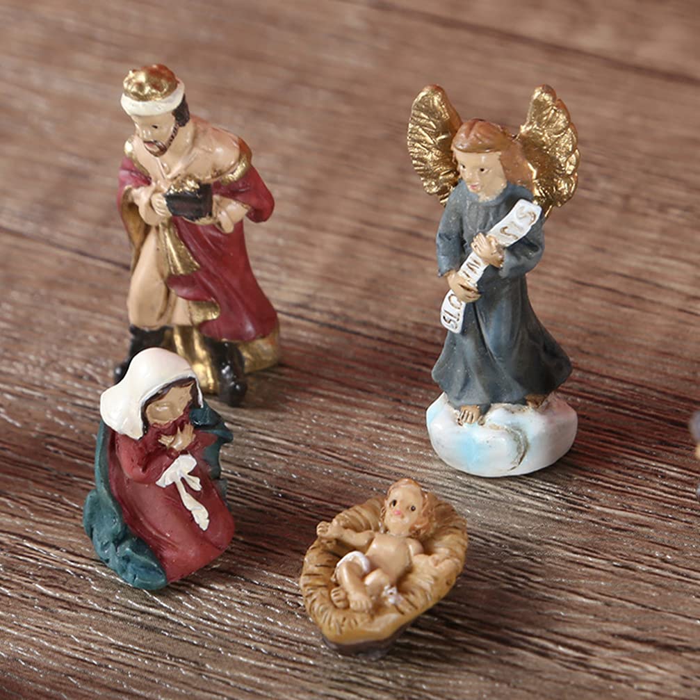 Nativity Scene Figurine Set - Holy Family Resin Statue for Christmas Decor