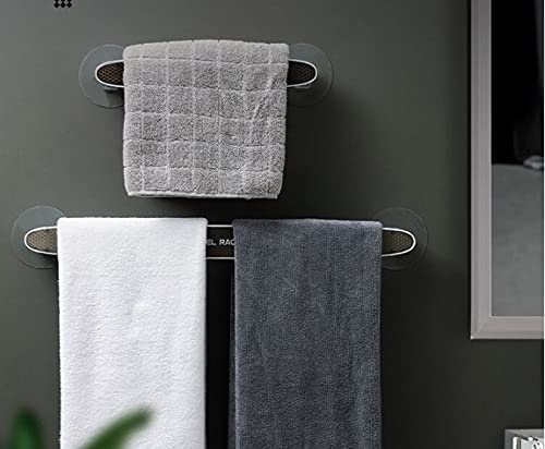 Savoryhive No Drill Self Adhesive Wall Mount Towel Rack - Multi-Functional Bathroom/Kitchen/Toilet Organizer - Plastic Towel & Slipper Holder (25cm) for Home, Office, RV, and Dorm Use
