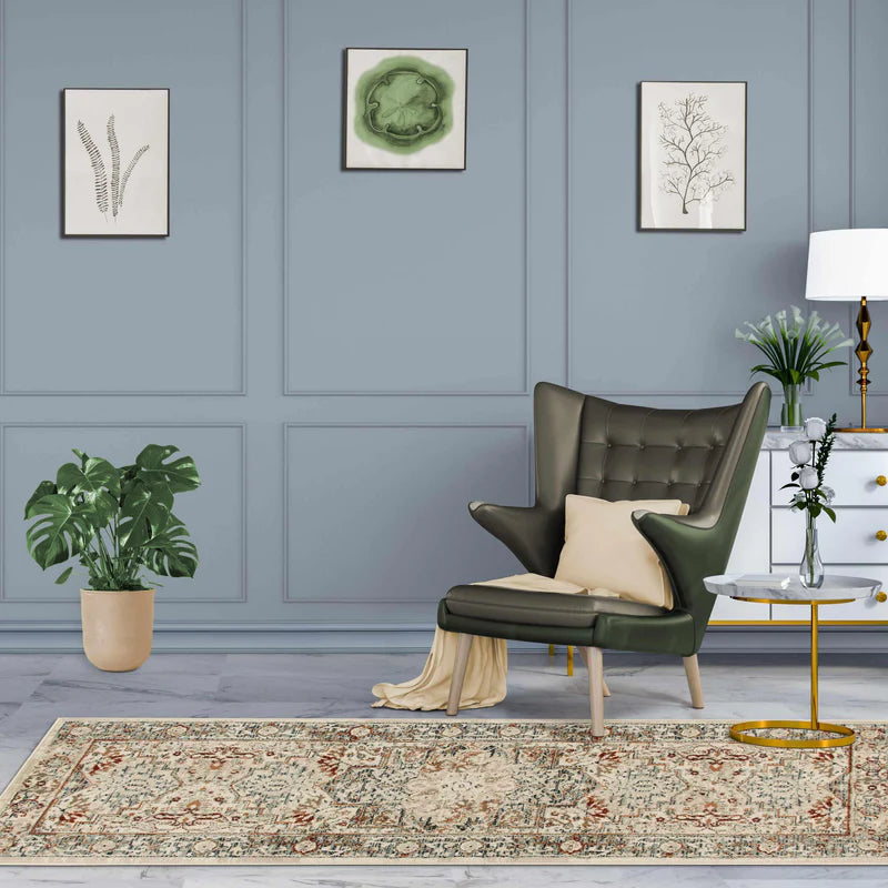 Lucida Traditional Tribal Floral Indoor Area Rug - Non-Slip Soft Living Room Carpet for Home Decor, Bedroom, Dorm & Office