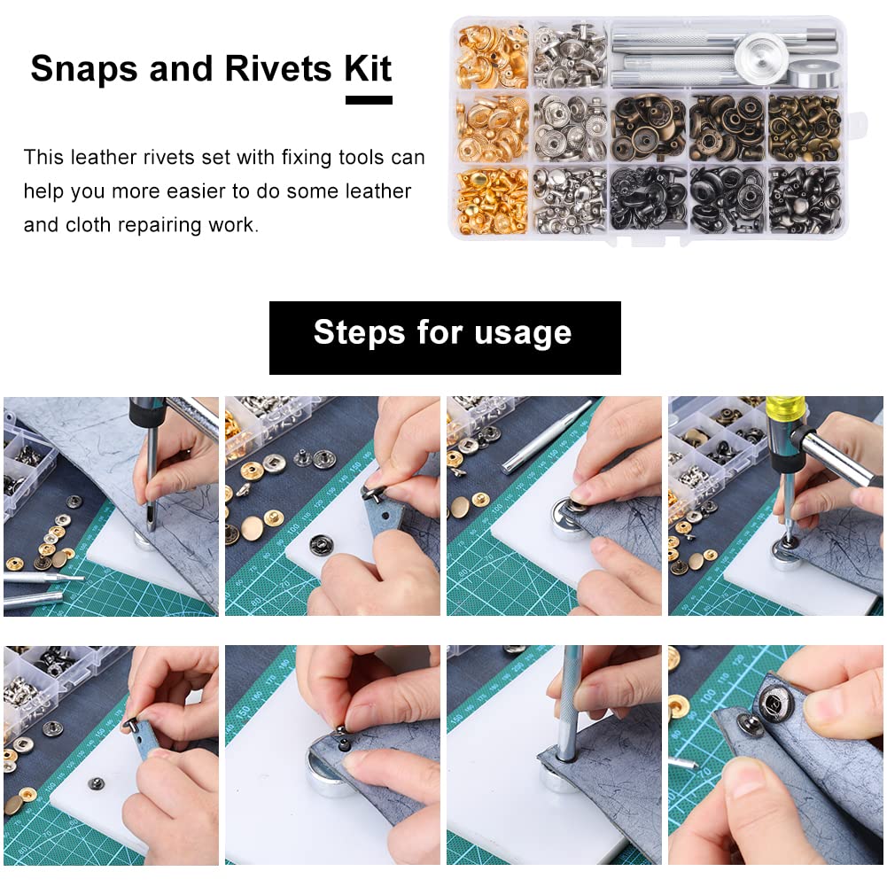 447-Piece Leather Crafting Tool Kit with Instruction Manual - Leatherworking Tools, Stamping Set, Hole Punch & Holder - Perfect for DIY Leather Projects, Saddle Making & Crafting Accessories