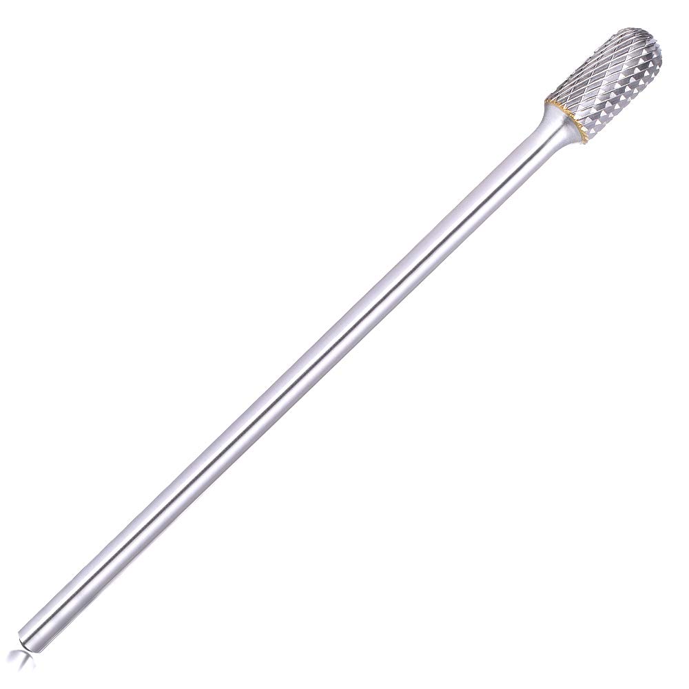 TJATSE Extra Long Shank Carbide Burr SC-5L6 - Tungsten Rotary File Double Cut Die Grinder Bit - 1/2