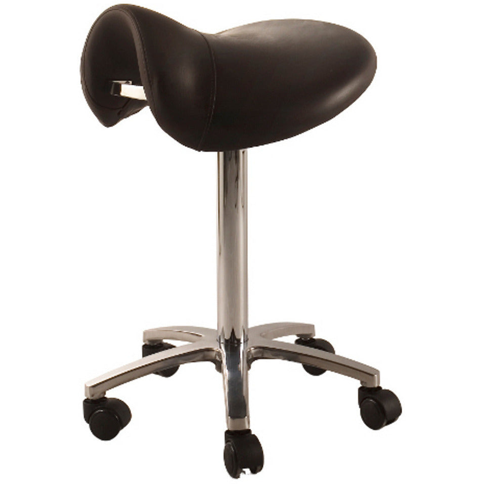 Premium Leather Saddle Stool for Barbers & Salons - Adjustable Height, Durable & Comfortable Seating for Hair Styling, Tattoo Shops & Home Use