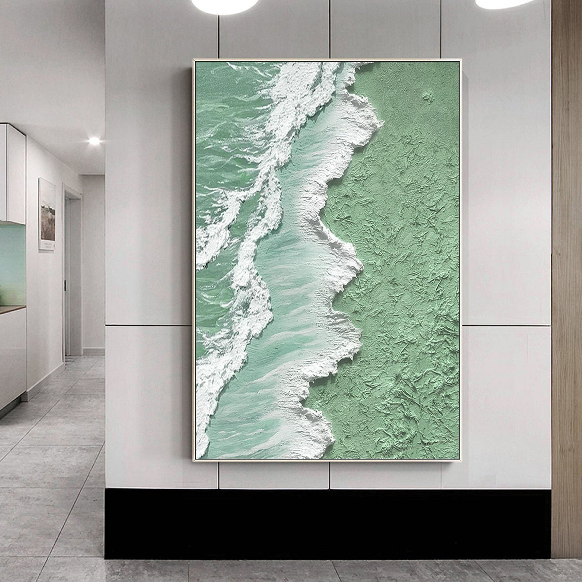 Ocean and Sky Painting #OS 034 - Handmade Canvas Wall Art for Home Decor, Office, Living Room & Bedroom