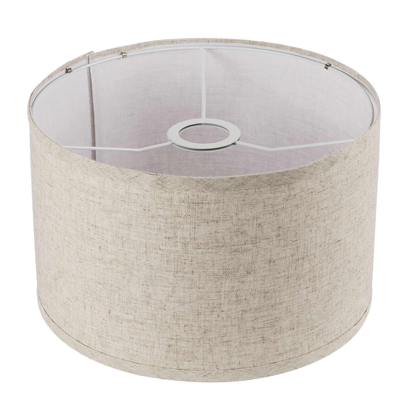 11x11x8 Inch DIY Fabric Drum Lampshade - Classic Modern Linen Shade with Spider Fitter for Floor, Table & Bedside Lamps (Beige) | Perfect for Living Room, Bedroom & Office Lighting