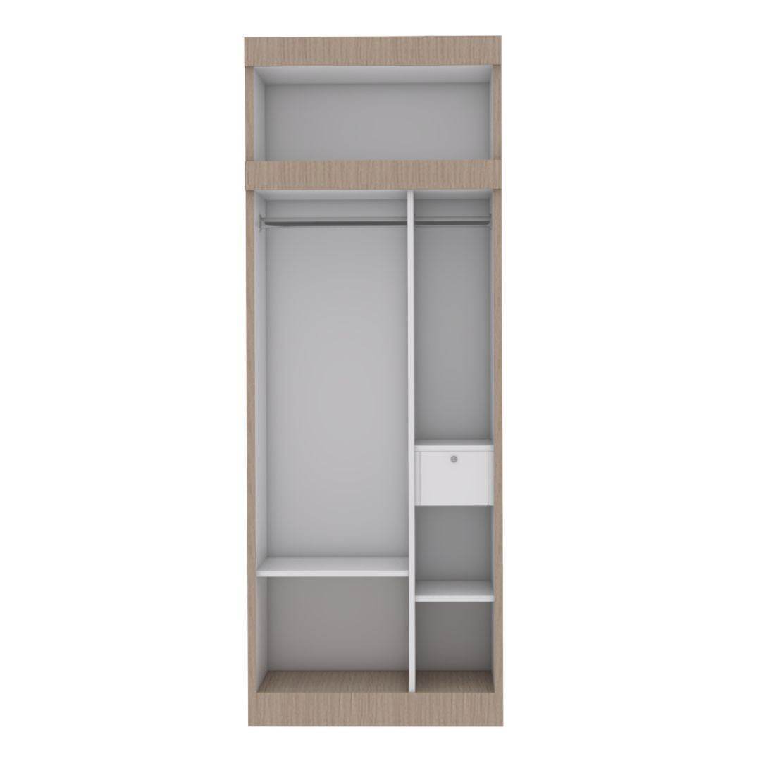 Harris 3-Door Open Wardrobe with Top Shelf - Modern Freestanding Closet for Bedroom, Living Room & Dorm Organization