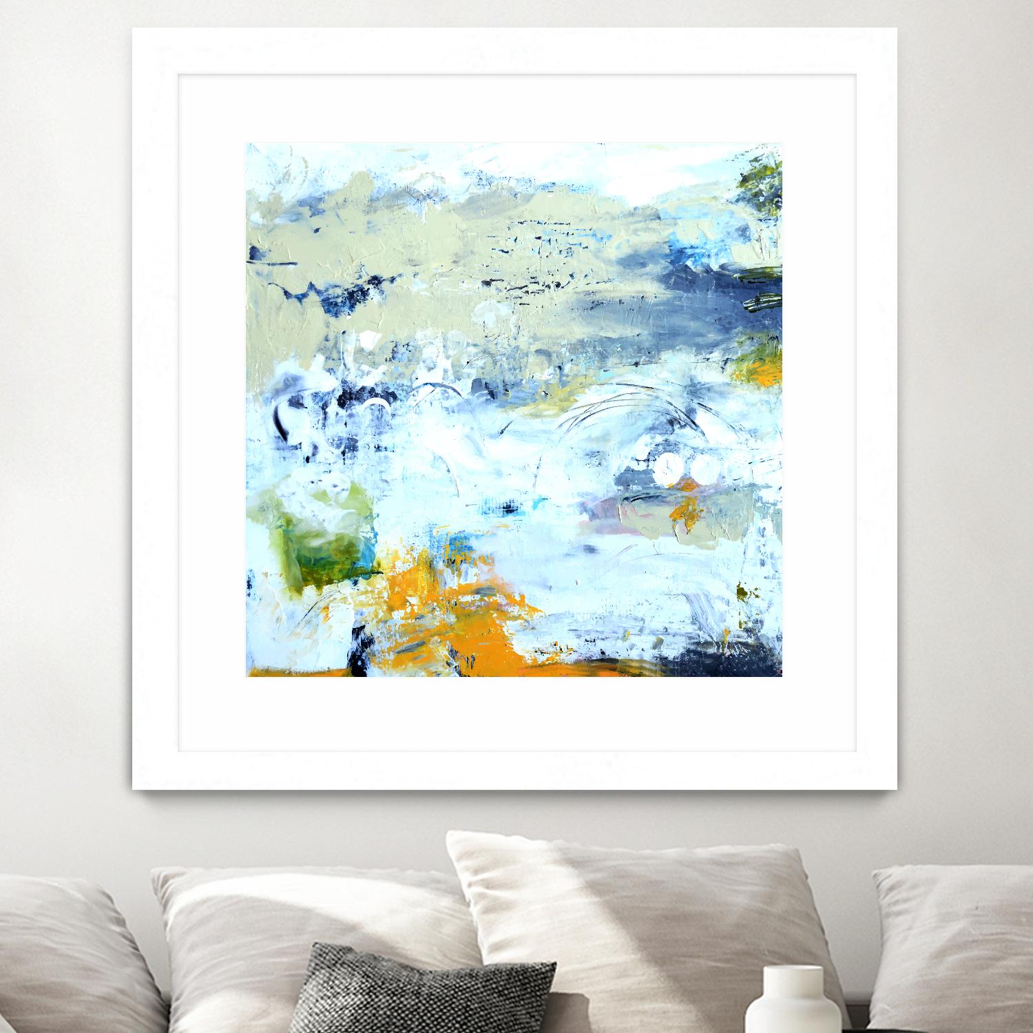 Abstract Beach Wall Art - Modern Coastal Decor for Living Room, Bedroom & Office - Handmade Canvas Painting - Perfect for Home, Vacation House & Airbnb Stays