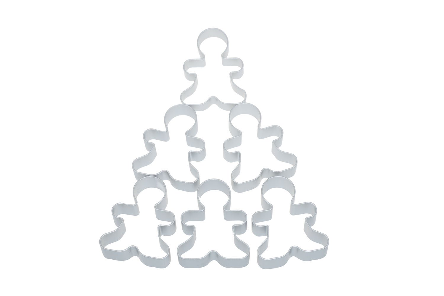 6-Piece Stainless Steel Gingerbread Man Cookie Cutters - Christmas Lebkuchen Baking Molds for Holiday Cookies, DIY Desserts & Festive Baking (Perfect for Christmas, Halloween, and Baking Parties)