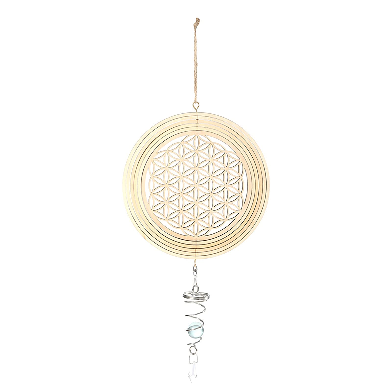 2021 Rotating Wooden Wall Calendar - Wind Chime Hanger, Table & Home Decor | Perfect Gift for Mom | Feng Shui Office & Living Room Decoration