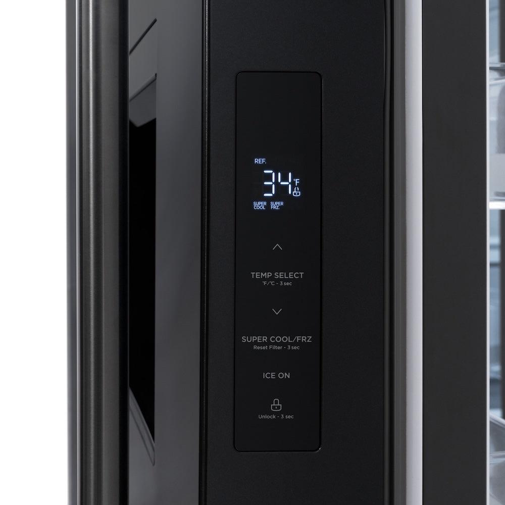 ZLINE 36 Inch French Door Refrigerator with External Water Dispenser & Dual Ice Maker - 28.9 cu.ft Capacity, Fingerprint Resistant Black Stainless Steel (RSM-W-36-BS) | Perfect for Modern Kitchens & Entertaining