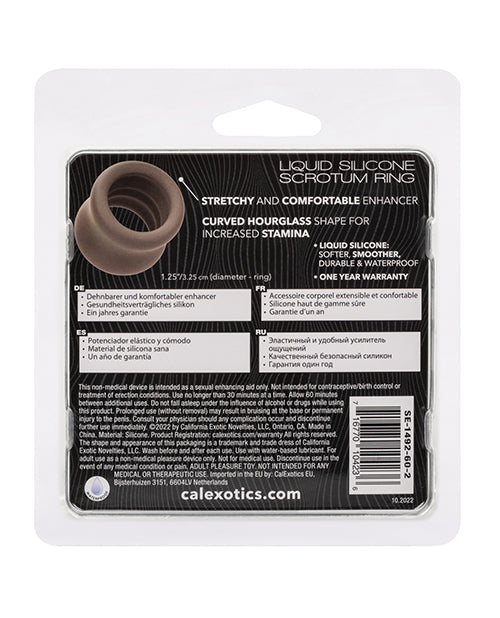 Premium Alpha Liquid Silicone Scrotum Ring - Comfortable Gray Stretchy Cock Ring for Enhanced Pleasure - Perfect for Couples Play & Sensual Massage
