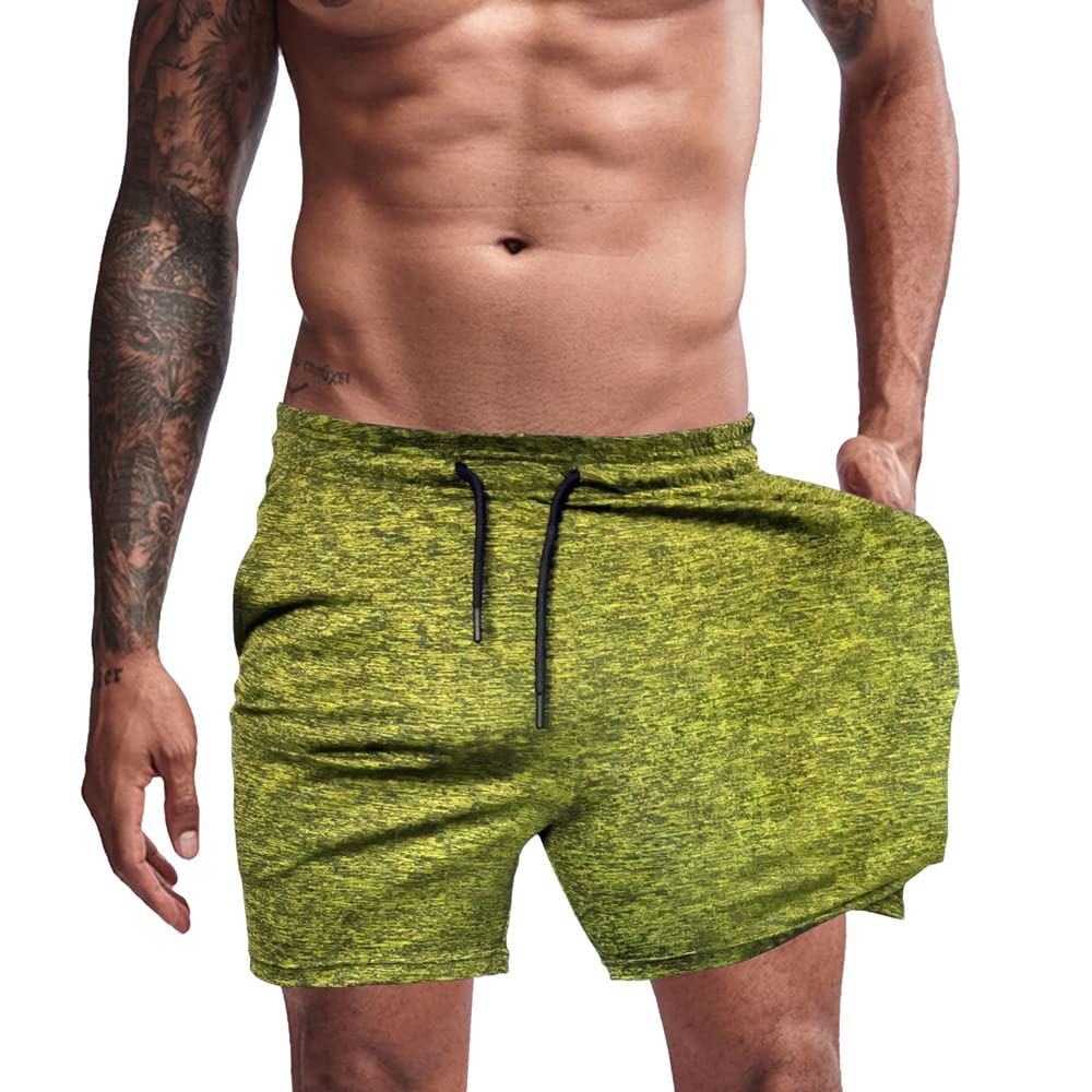 **Men's 5/3 Inch Athletic Shorts with Pockets - Lightweight, Quick-Dry, High Stretch & Breathable Workout Training Shorts for Running, Gym & Outdoor Sports**