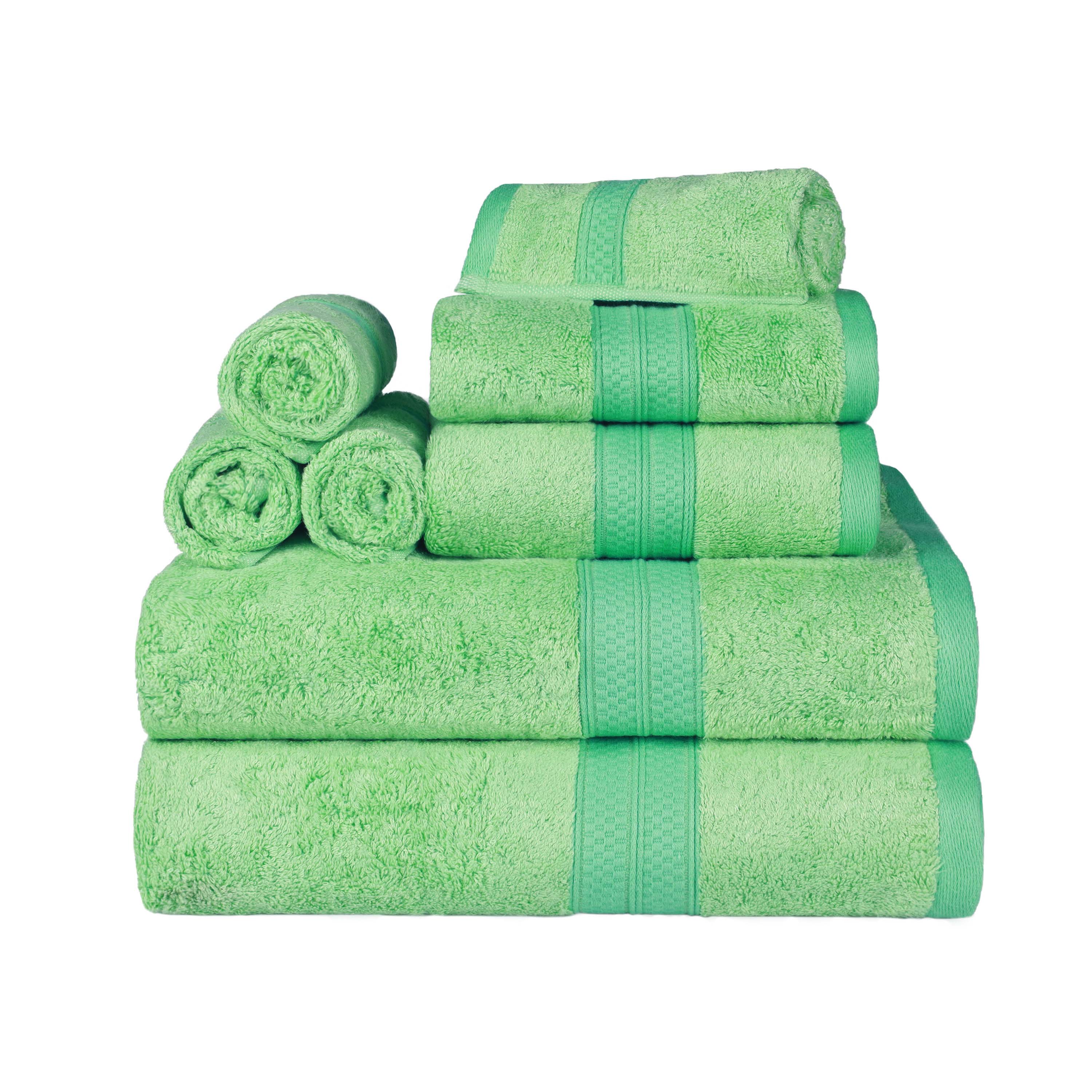 Ultra Soft Rayon Bamboo Cotton Blend 8-Piece Towel Set - Luxurious Bath & Spa Towels for Home, Hotel, and Gift Use