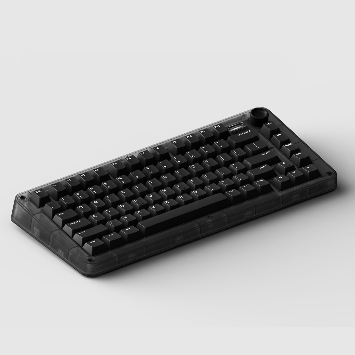 iQunix ZX75 Dark Side 75% RGB Mechanical Keyboard with Volume Knob - 81 Keys Hot-Swappable TTC Gold Pink Switches, Wireless Bluetooth 5.1, 2.4GHz & Wired Connectivity for Windows/Mac - Perfect for Gaming, Coding & Office Work