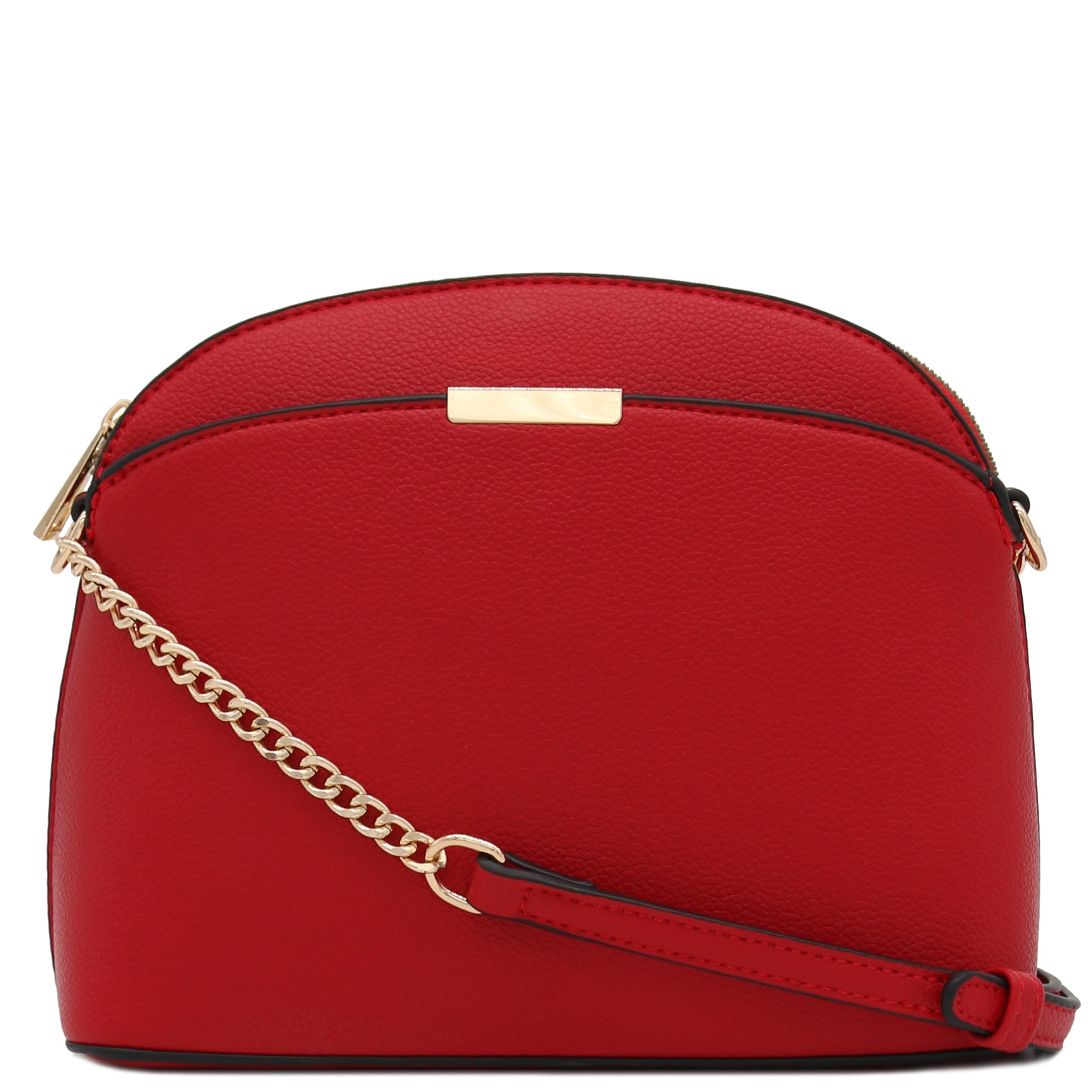 Stylish Faux Leather Small Dome Crossbody Bag with Adjustable Chain Strap - Perfect for Daily Use, Shopping & Travel Accessories