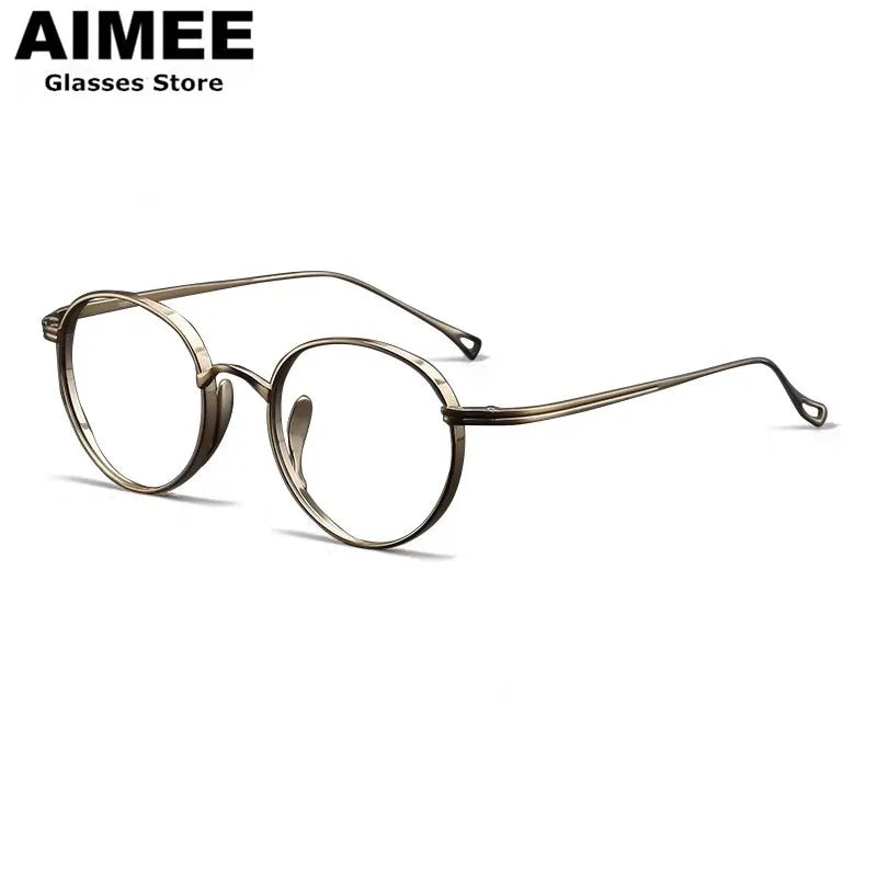 Aimee Unisex Full Rim Oval Titanium Eyeglasses 49113 - Lightweight & Durable Frame for Men & Women - Perfect for Reading, Work & Everyday Use