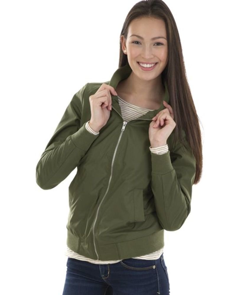 Charles River Apparel Women's Lightweight Boston Flight Jacket - Water-Resistant Windbreaker for Travel, Commuting & Outdoor Activities