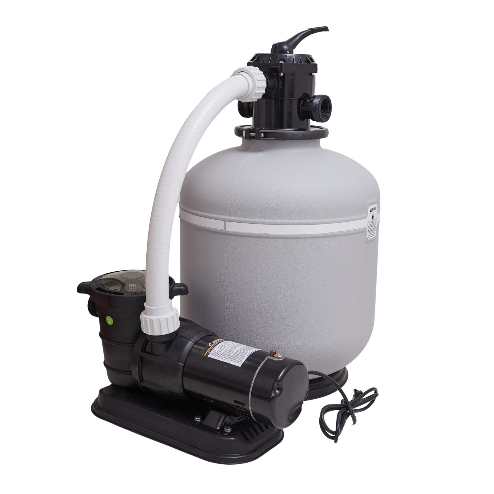 SHOROM 19 Inch Sand Filter with 1HP Pump - 4000GPH Above Ground Pool Sand Tank Filter System with Six-Way Valve & Stand | Perfect for Backyard Swimming Pools, Inflatable Pools & Water Filtration Systems