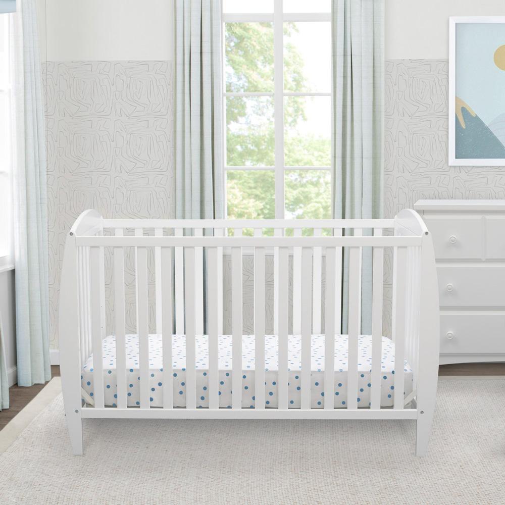 Taylor 4-in-1 Convertible Baby Crib - White Nursery Furniture for Newborn to Toddler Bed | Perfect for Modern Nursery, Bedroom & Daycare Centers