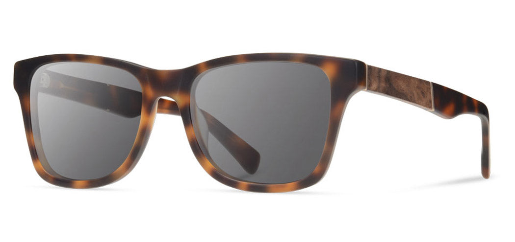 Shwood Canby XL Acetate Sunglasses - Matte Brindle/Elm Burl Frame with Grey Polarized Lenses | UV Protection for Outdoor Activities, Driving & Fashion