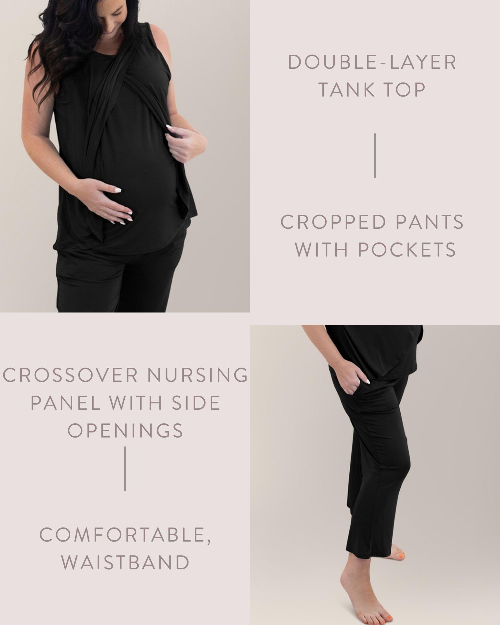 Kindred Bravely Tulip Hem Short Sleeve Maternity Pajama Lounge Set - Soft Nursing Sleepwear for Pregnant & Postpartum Women - Perfect for Nighttime Comfort & Breastfeeding