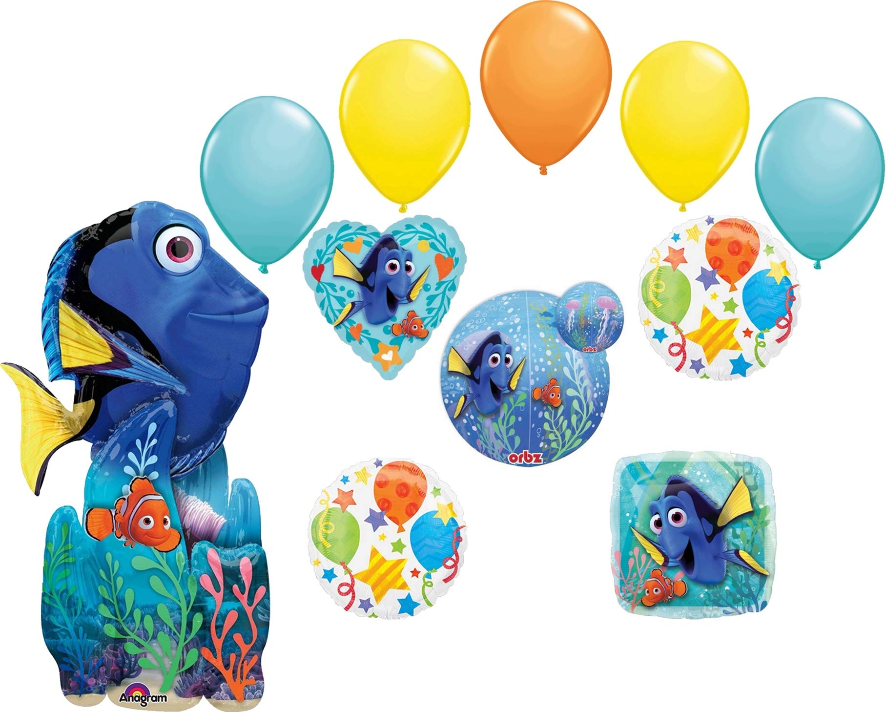 Finding Dory Birthday Party Supplies - Airwalker Balloon Bouquet Decorations for Kids Birthday Party, Baby Shower & Underwater Themed Events
