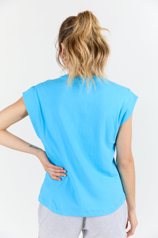 Classic Aqua Blue Cap Sleeve Knit T-Shirt for Women | Soft Cotton Casual Tee | Perfect for Everyday Wear, Layering & Summer Outfits
