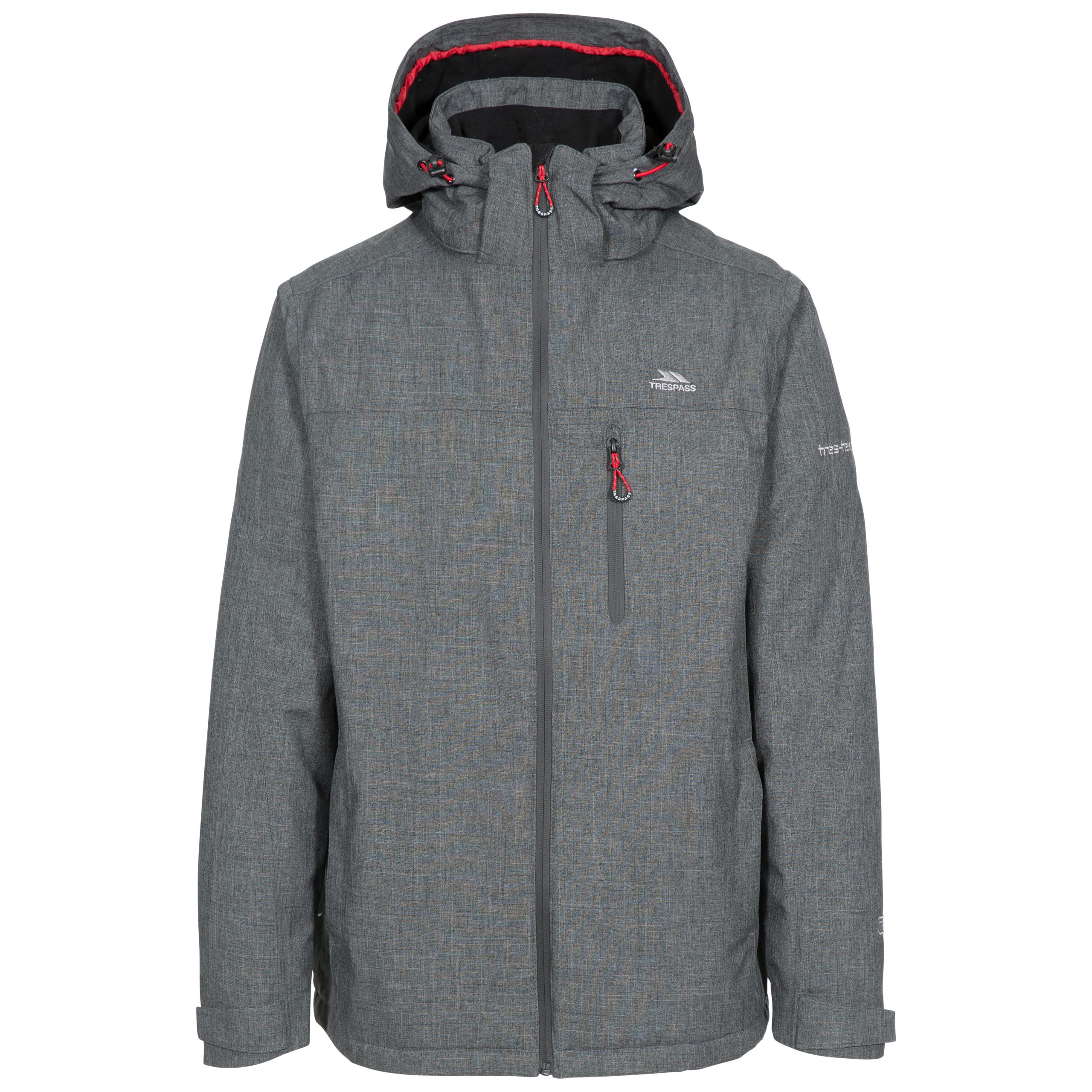 Fyfinn Men's Waterproof Padded Jacket - Insulated Winter Coat, Windproof & Warm, Dark Grey XL for Outdoor Hiking, Camping & Daily Wear