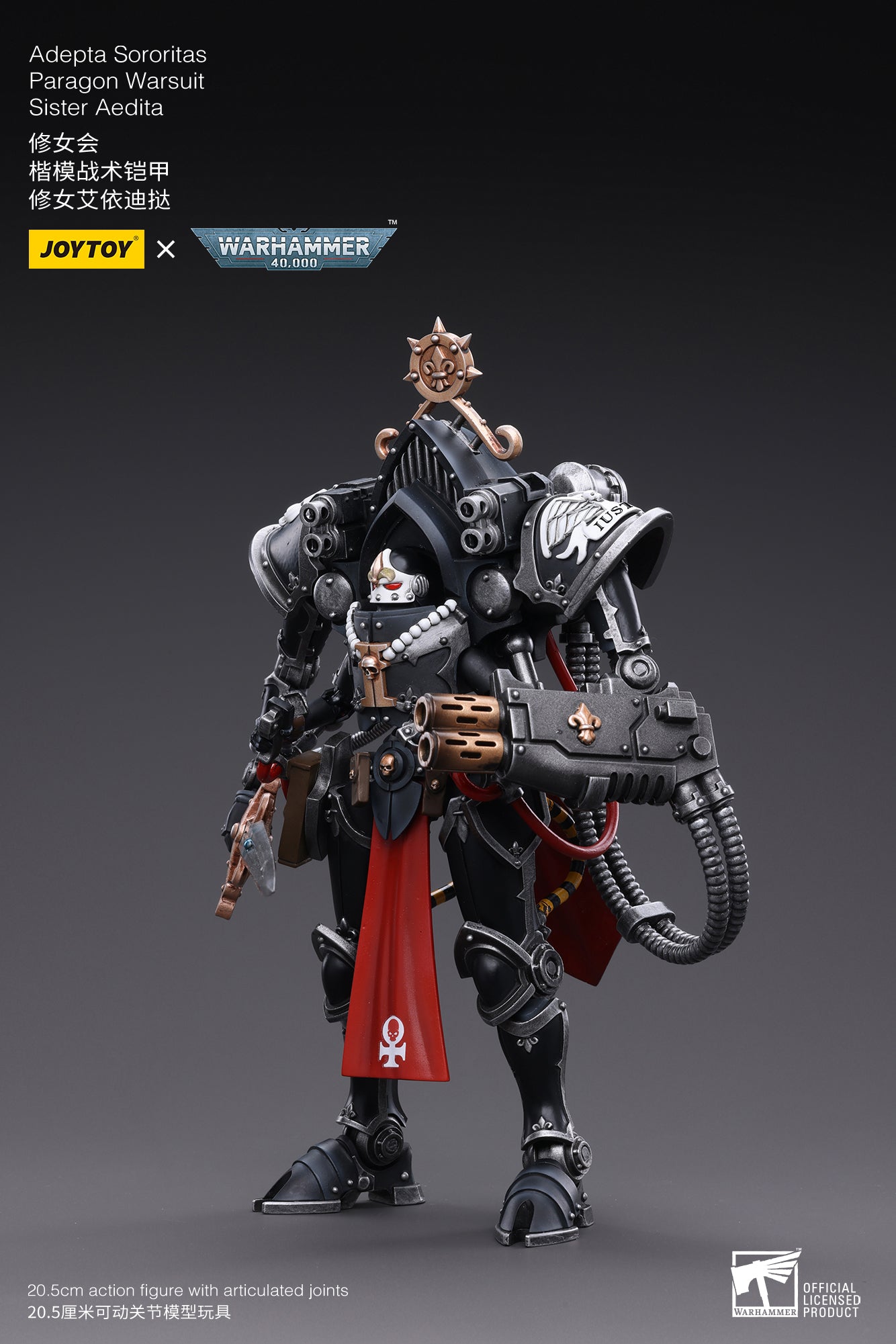 1/18 JOYTOY Warhammer 40K Adepta Sororitas Paragon Warsuit Sister Aedita Action Figure - Collectible Model for Warhammer Fans, Gaming Display & Tabletop Battles