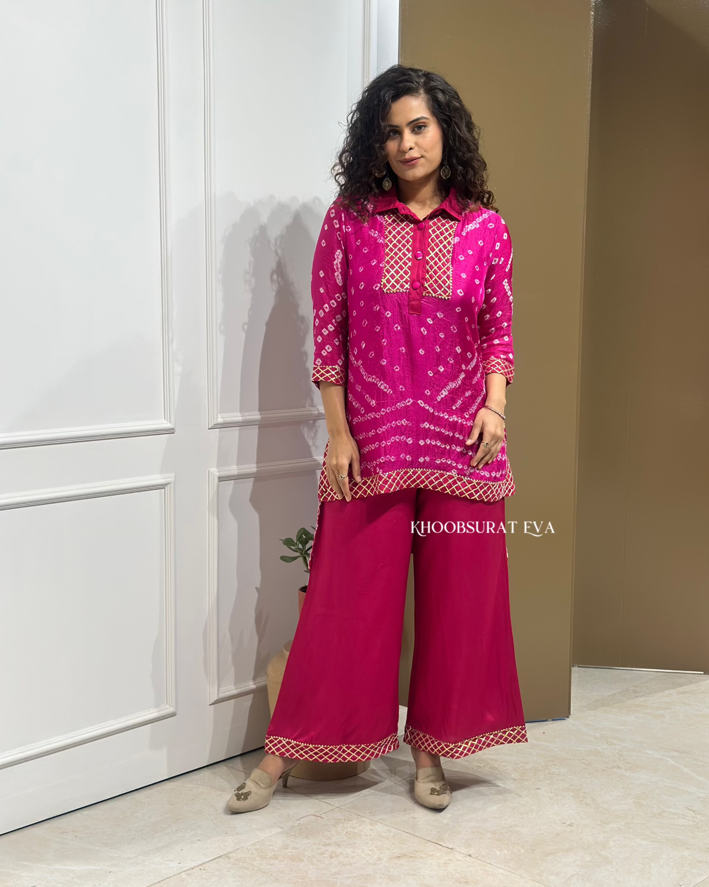 Gota Bandhej Co-Ord Set | Traditional Indian Embroidered Women's Outfit | Perfect for Festivals, Weddings & Ethnic Occasions