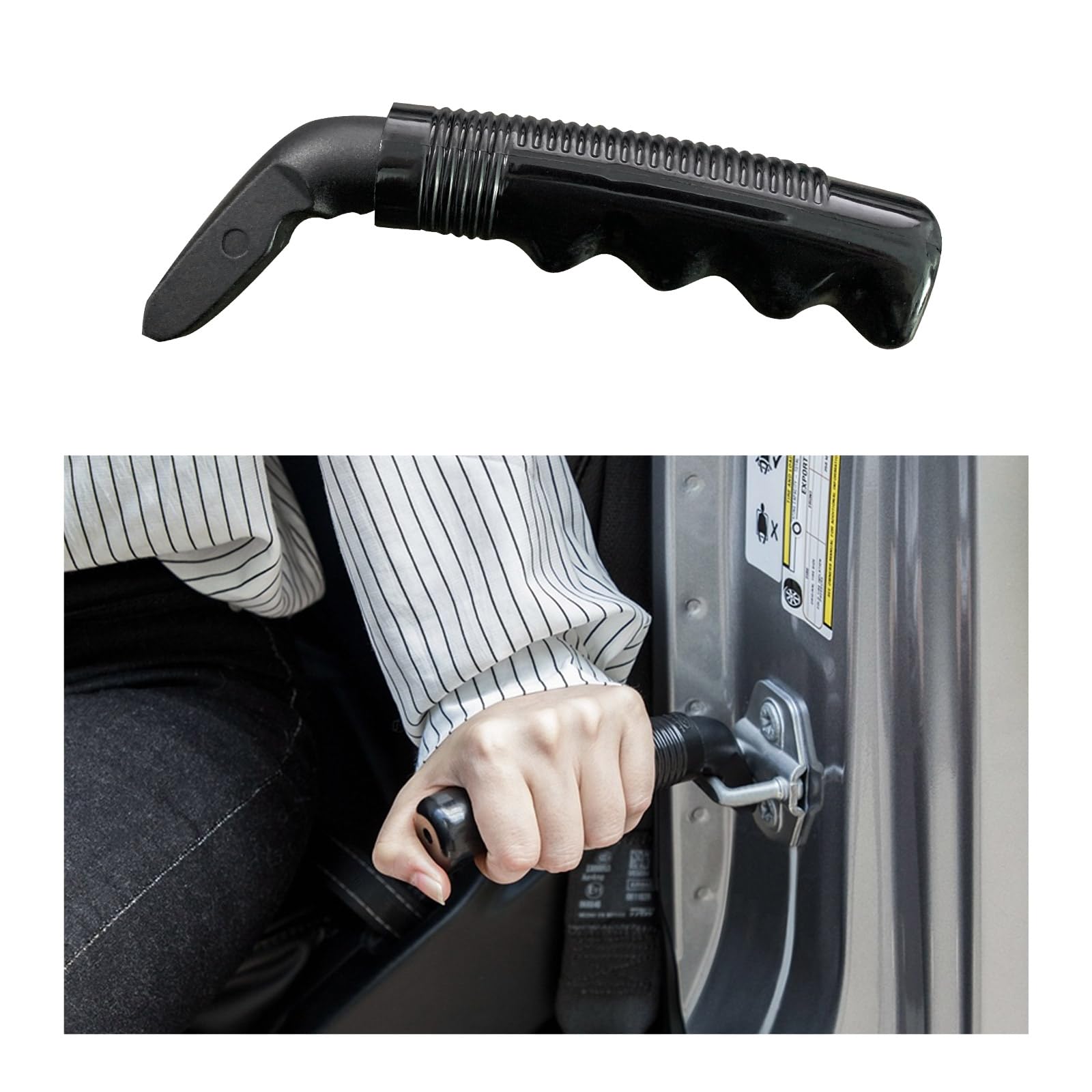 Augeny Universal Car Door Assist Handle for Seniors & Handicapped - Portable Vehicle Support Bar for Easy Entry & Exit - Durable Automotive Mobility Aid (Black) - Ideal for Elderly, Disabled & Post-Surgery Recovery