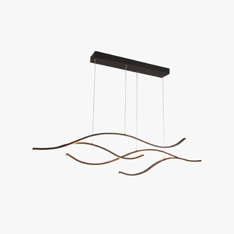 Modern Black Curved Pendant Light for Dining Room - Minimalist Design, Adjustable Hanging Fixture - Perfect for Kitchen Island, Breakfast Nook & Contemporary Dining Spaces