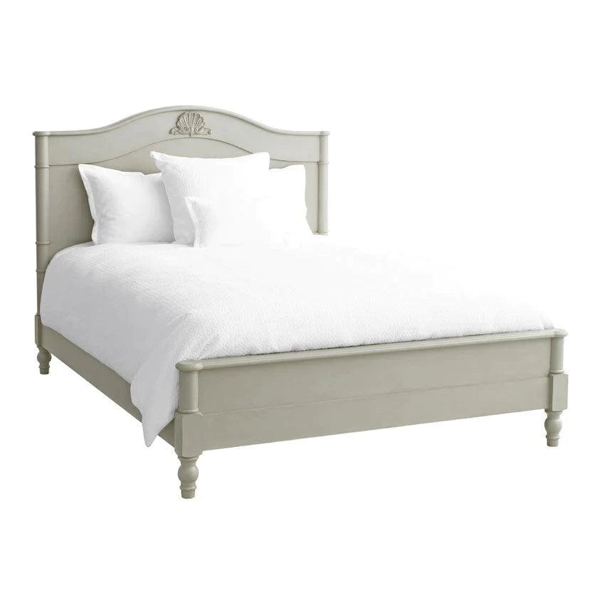 Luxury Classic Shell Bed - Elegant Coastal Style Queen/King Size Bed Frame for Beach House & Master Bedroom Decor