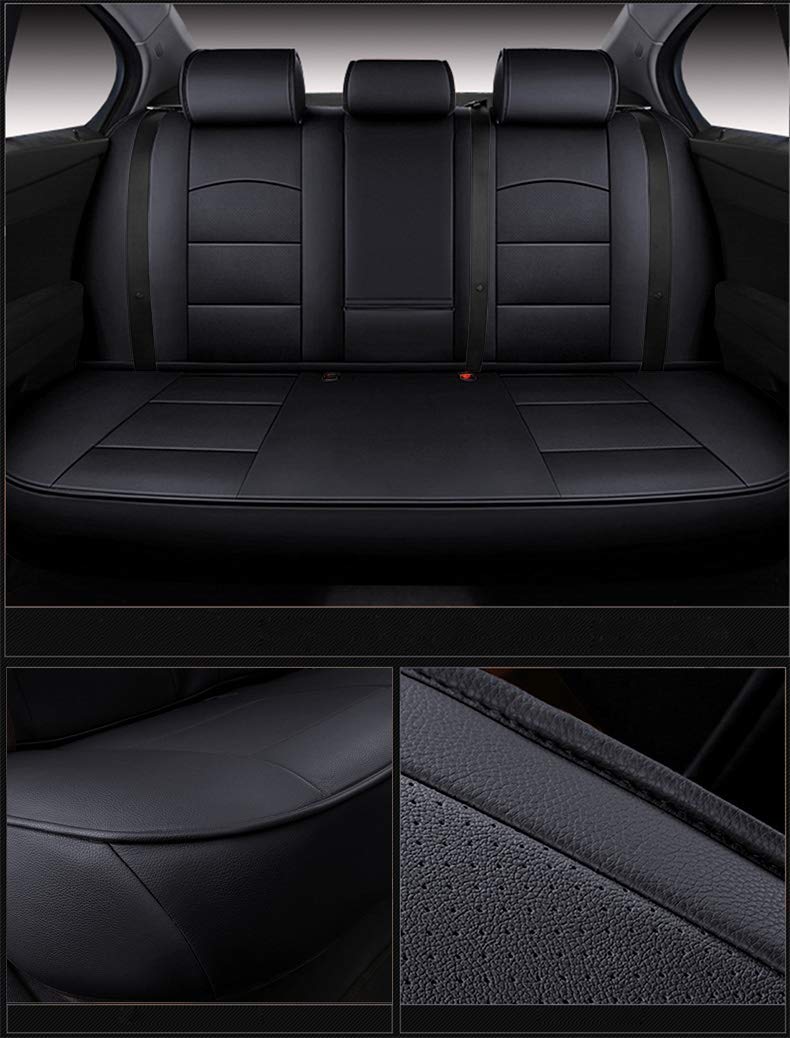 Premium Custom Fit Seat Covers for 2014-2025 Subaru Forester | Waterproof Faux Leather Full Set Car Seat Protectors | Durable Interior Accessories (Black) - Perfect for Road Trips, Daily Commutes & Pet Protection