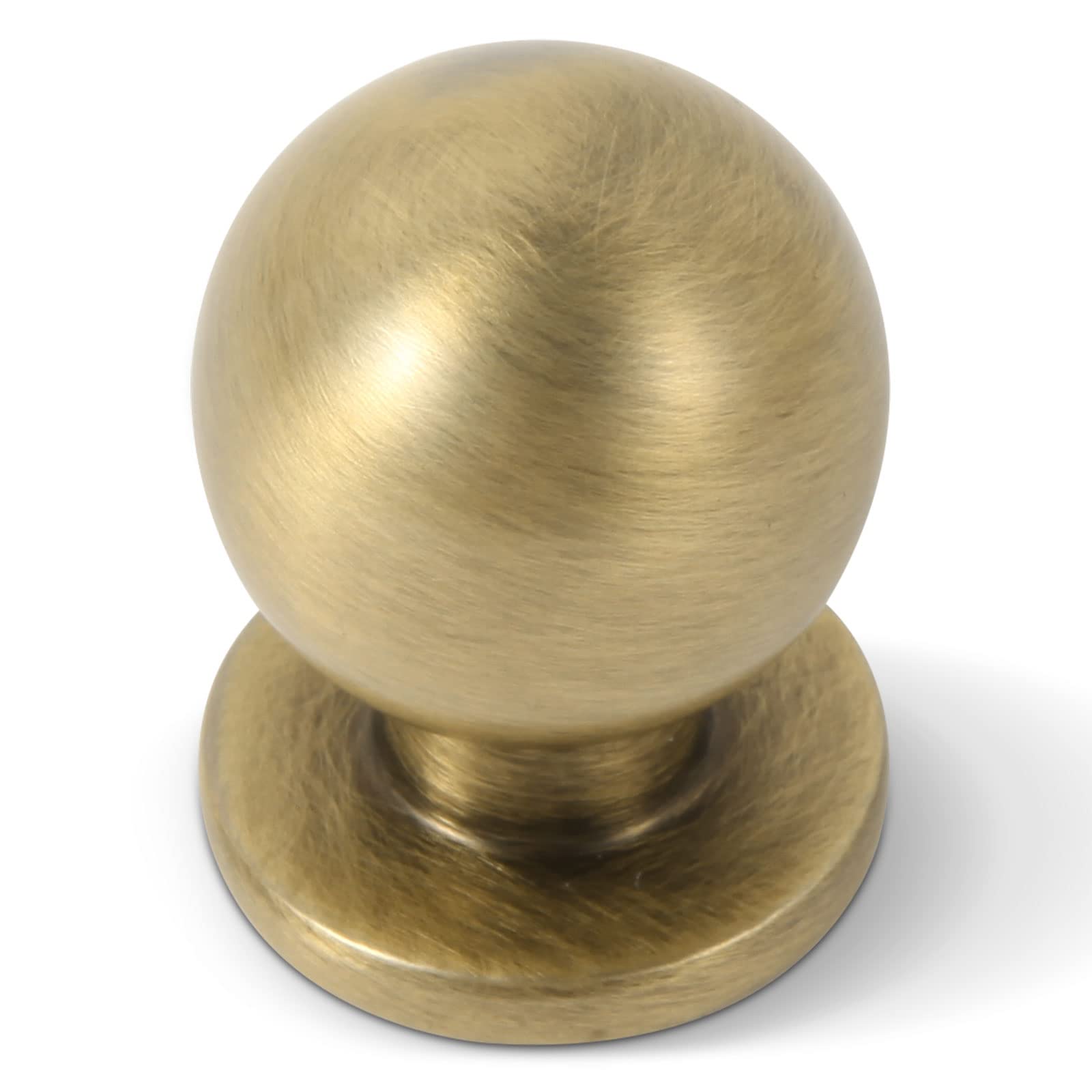 Vintage Brushed Antique Brass Cabinet Knobs - 6 Pack 1 Inch Drawer Pulls for Kitchen, Dresser & Furniture - Durable Hardware for Cabinets, Wardrobes & DIY Home Decor Projects