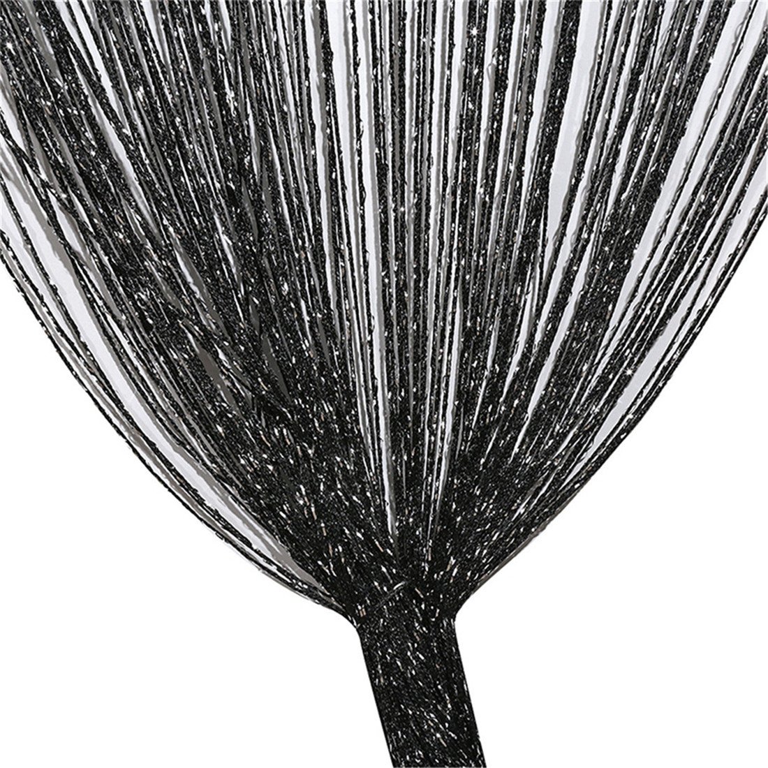 Edtoy Decorative Window Fringe Wall Panel Room Divider - 200x95cm Black Tassel Curtain for Bedroom, Living Room & Party Decor