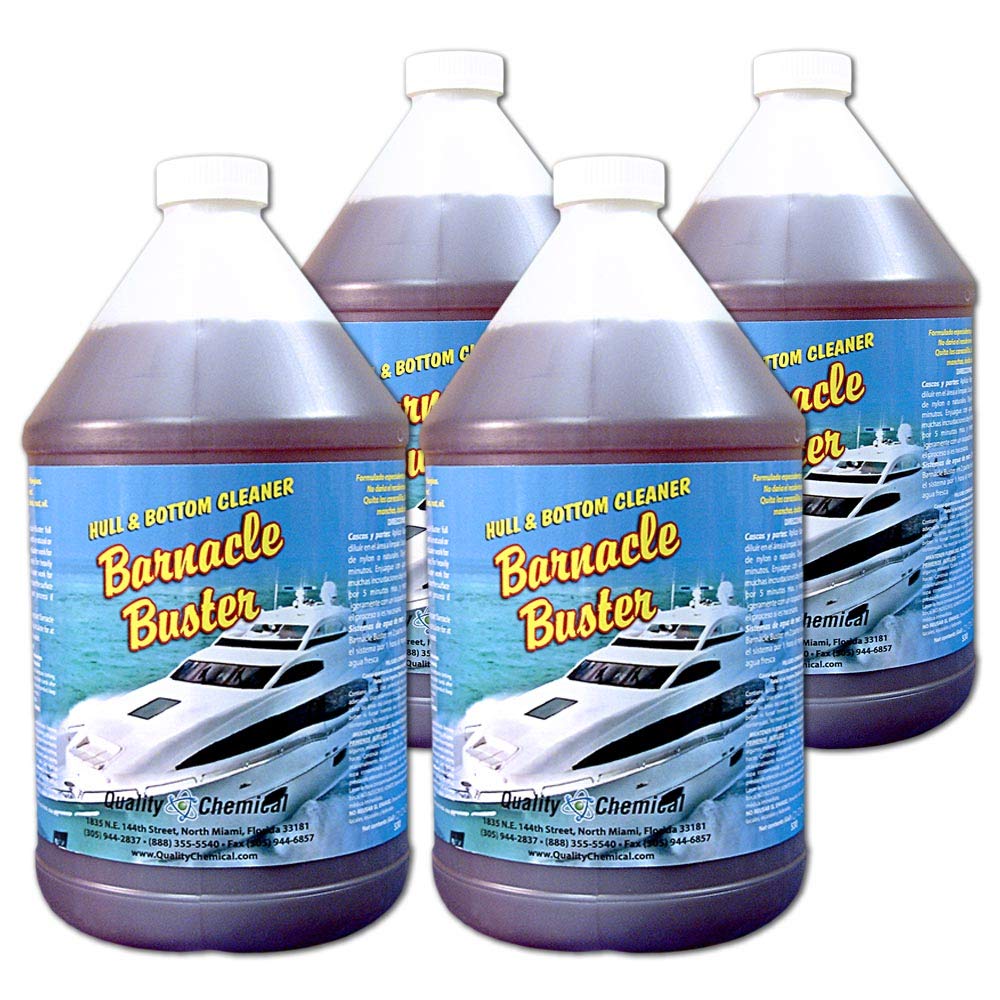 Premium Boat Hull Cleaner - Chemical Barnacle Buster for On/Off Boat Cleaning - Star Performance Bottom Cleaner - 128oz (4-Pack) - Ideal for Marine Maintenance & Boat Hull Protection