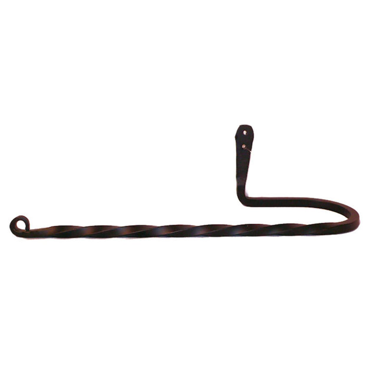 Twisted Wrought Iron Towel Bar - Satin Black Solid Metal Bathroom Accessory for Modern & Rustic Home Decor