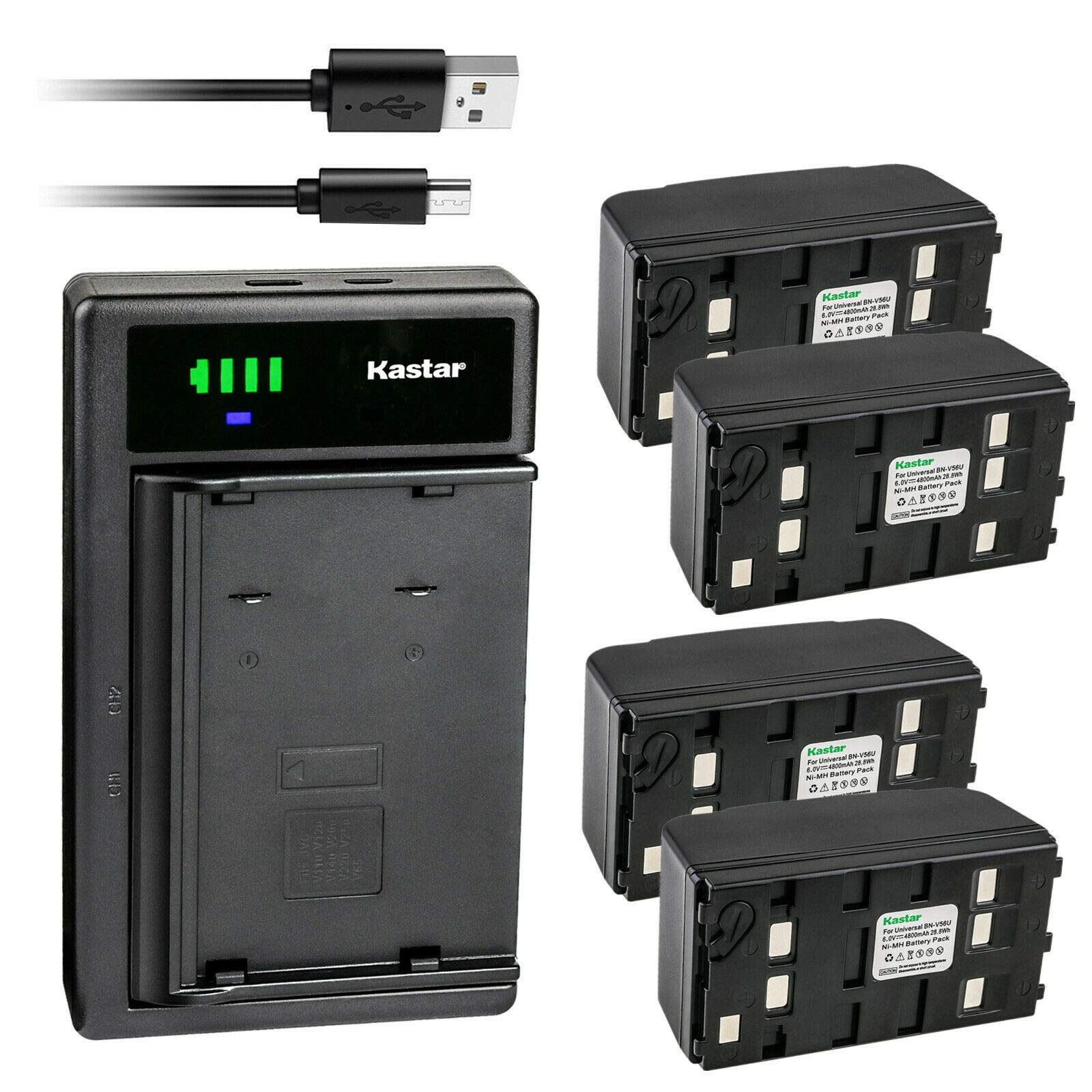 Kastar 4-Pack Rechargeable Batteries with Smart USB Charger for RCA PRO-845/847/851/942/V700C/V702C/V800C Camcorders - Perfect for Travel, Vlogging & Home Video Recording