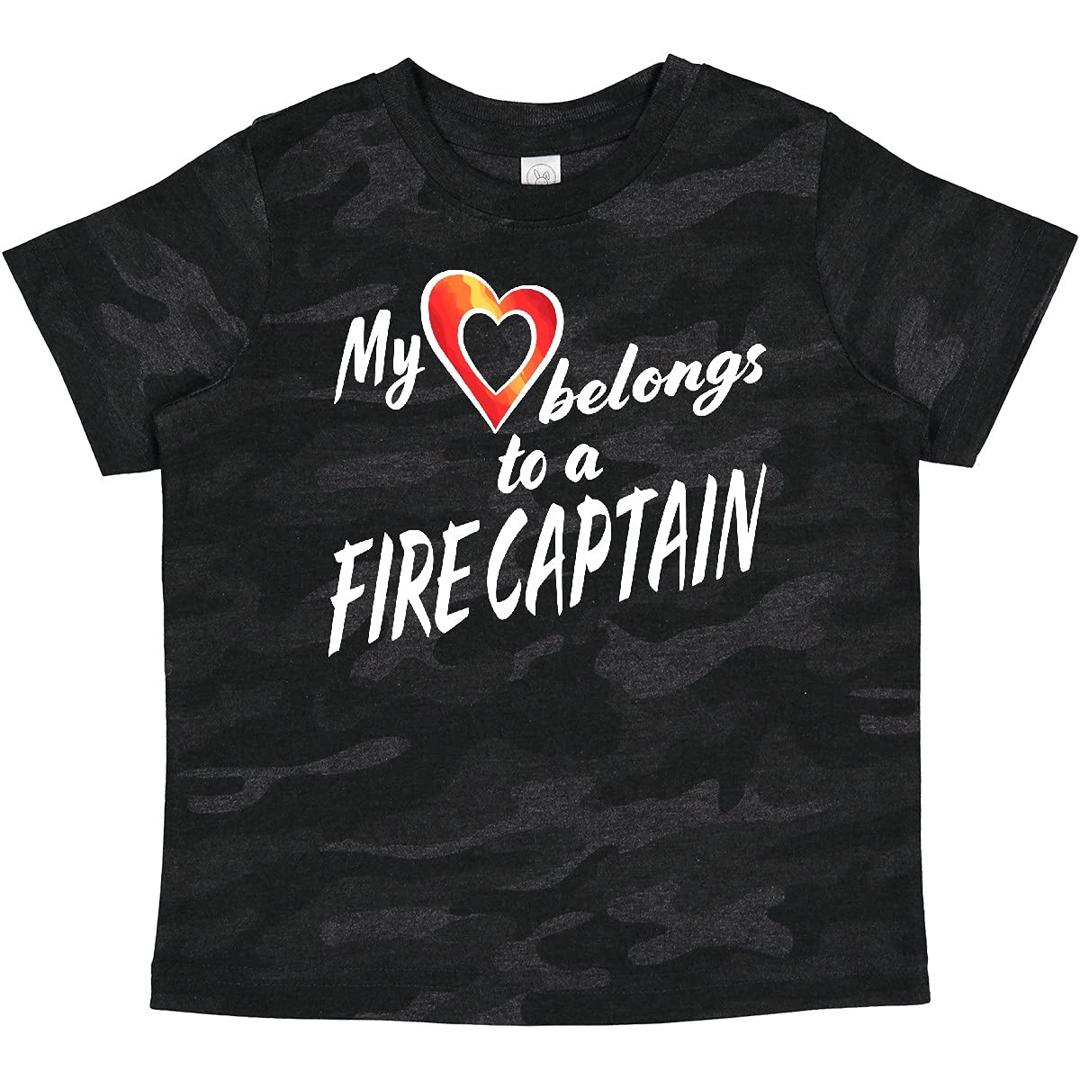 inktastic My Heart Belongs to a Fire Captain Red Heart Baby T-Shirt - Cute Outfit for Firefighter Appreciation Day & Family Events