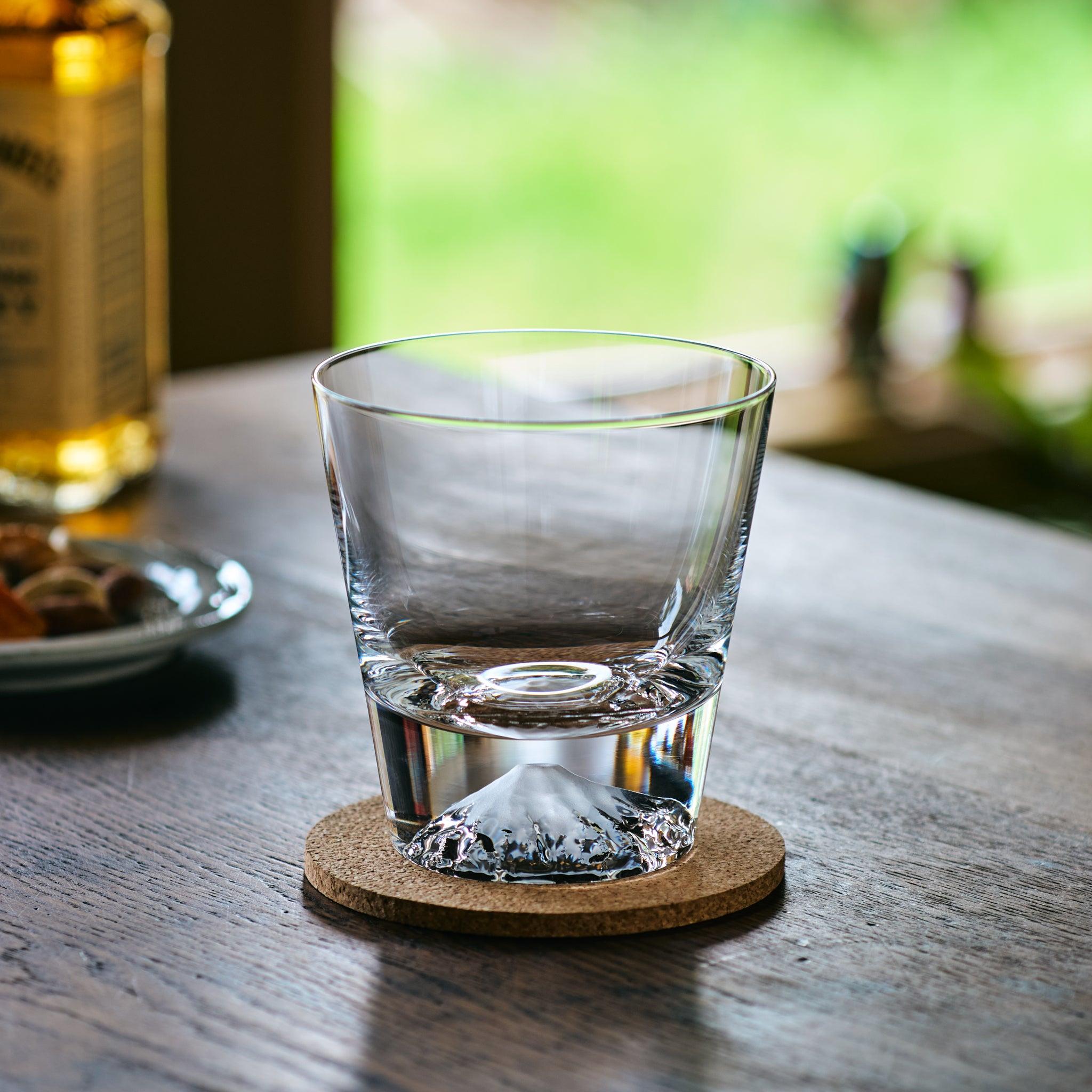 Tajima Mount Fuji Whiskey Glass Set of 2 - Japanese Style Rocks Glasses for Bourbon, Scotch & Cocktails - Perfect for Home Bar, Gifts & Japanese Culture Enthusiasts