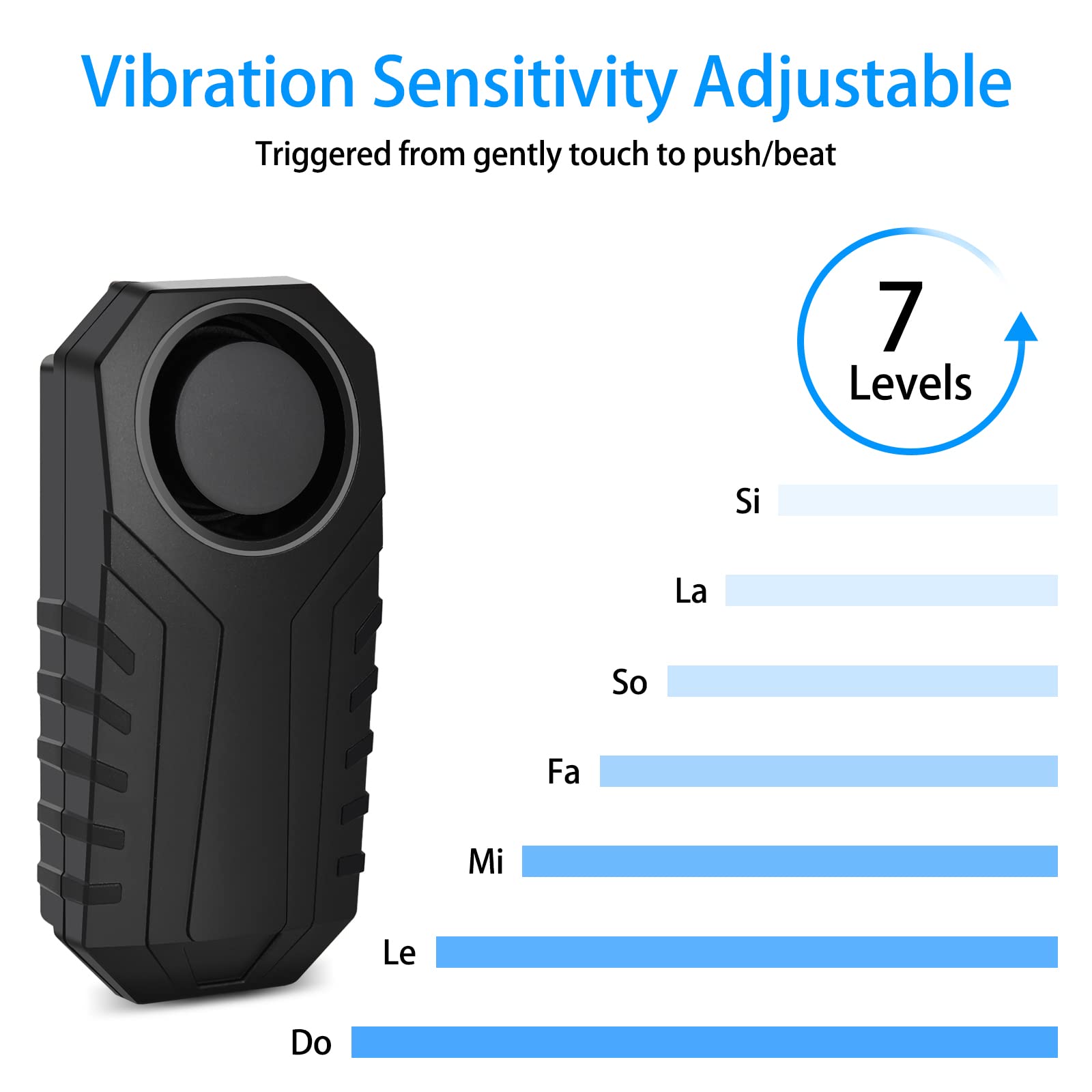 113dB Loud Bike Alarm with Remote - Vibration Sensing Anti-Theft Bicycle Alarm System for Electric Bikes, Motorcycles, Tricycles & Mobility Scooters - Perfect for Urban Commuting & Outdoor Cycling Security