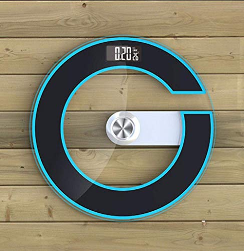 Digital Bathroom Scale with Tempered Glass Platform - 180kg Capacity, LED Display with Temperature & Power Indicators - Perfect for Home, Gym & Health Tracking (Round Design)