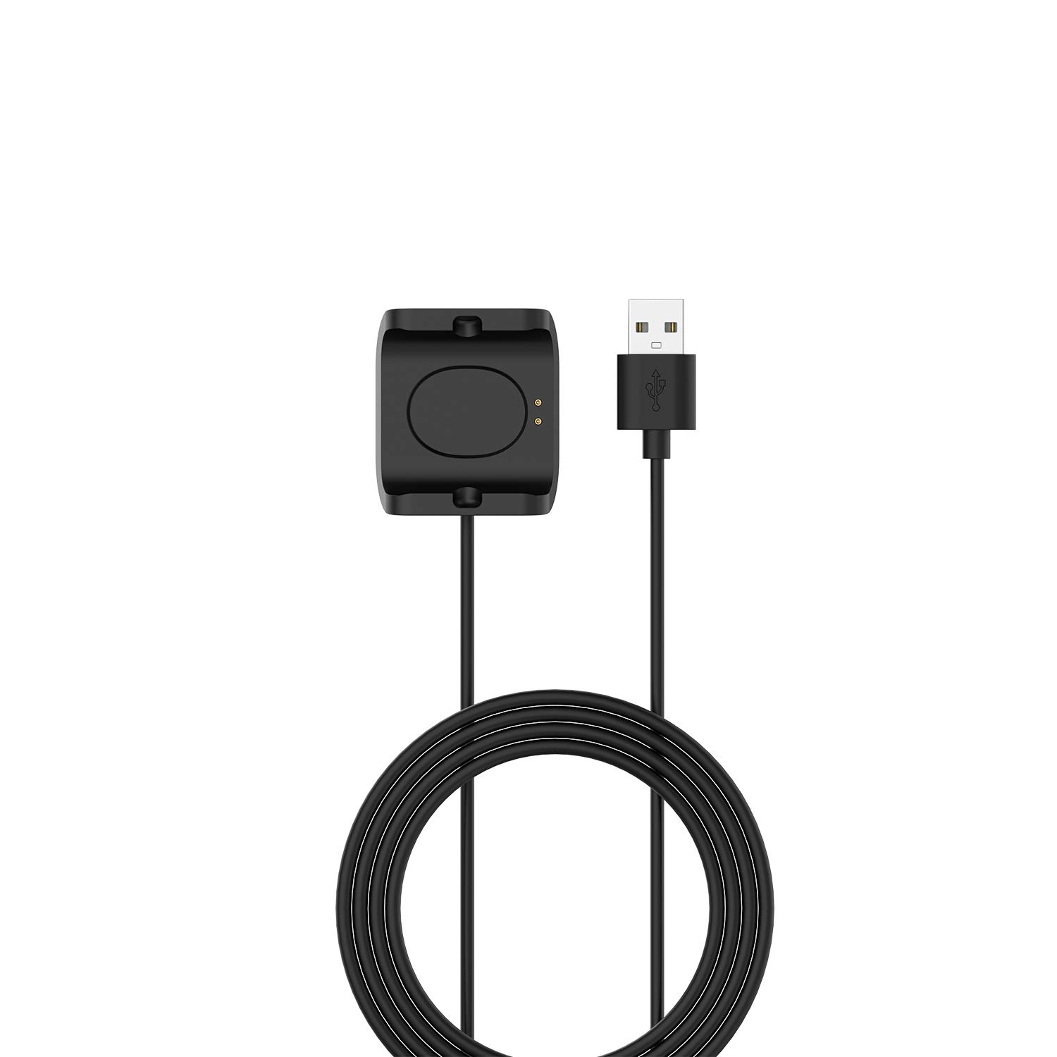 FitTurn Replacement USB Charger for Amazfit Bip S Watch - Portable Charging Cable with Dock Stand & Adapter (Black) | Perfect for Home, Office, Travel & Gym Use
