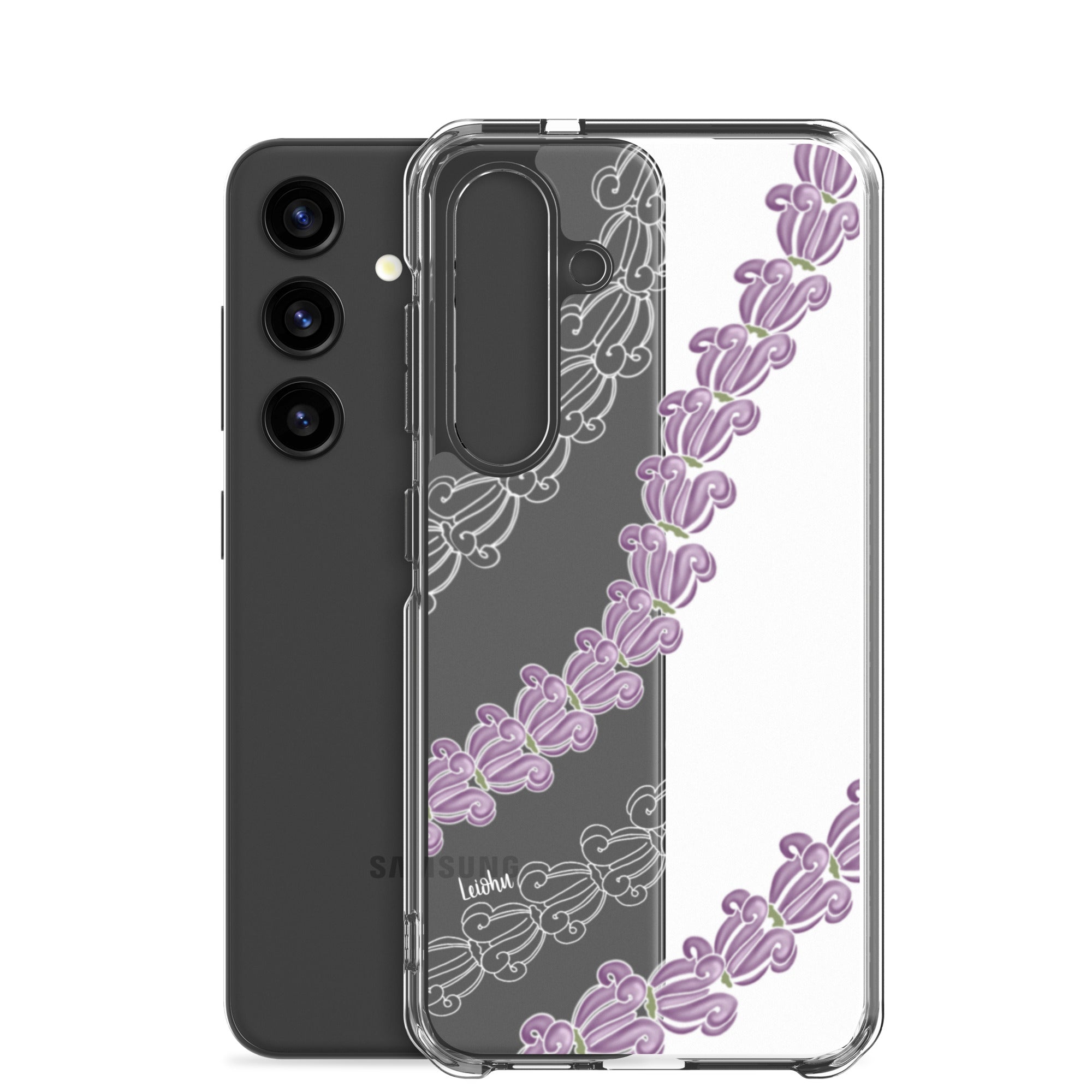 Samsung Clear Phone Case with Crown Lei Design - Slim Protective Cover for Samsung Galaxy [Model] - Perfect for Parties, Festivals, and Everyday Use