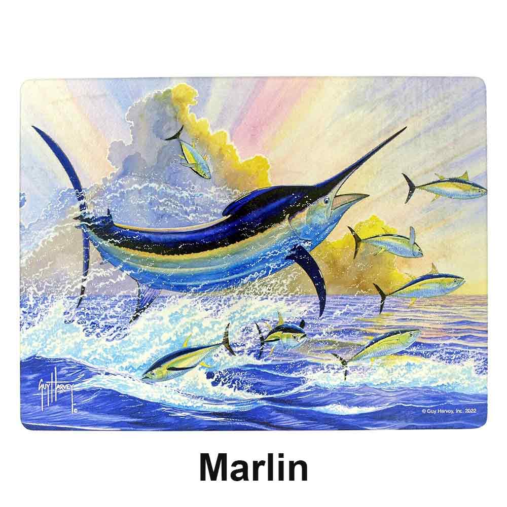 Premium Guy Harvey Themed 12x16 Inch Cutting Board - Durable Wooden Chopping Board for Kitchen, BBQ & Outdoor Cooking - Perfect for Home Chefs & Seafood Lovers