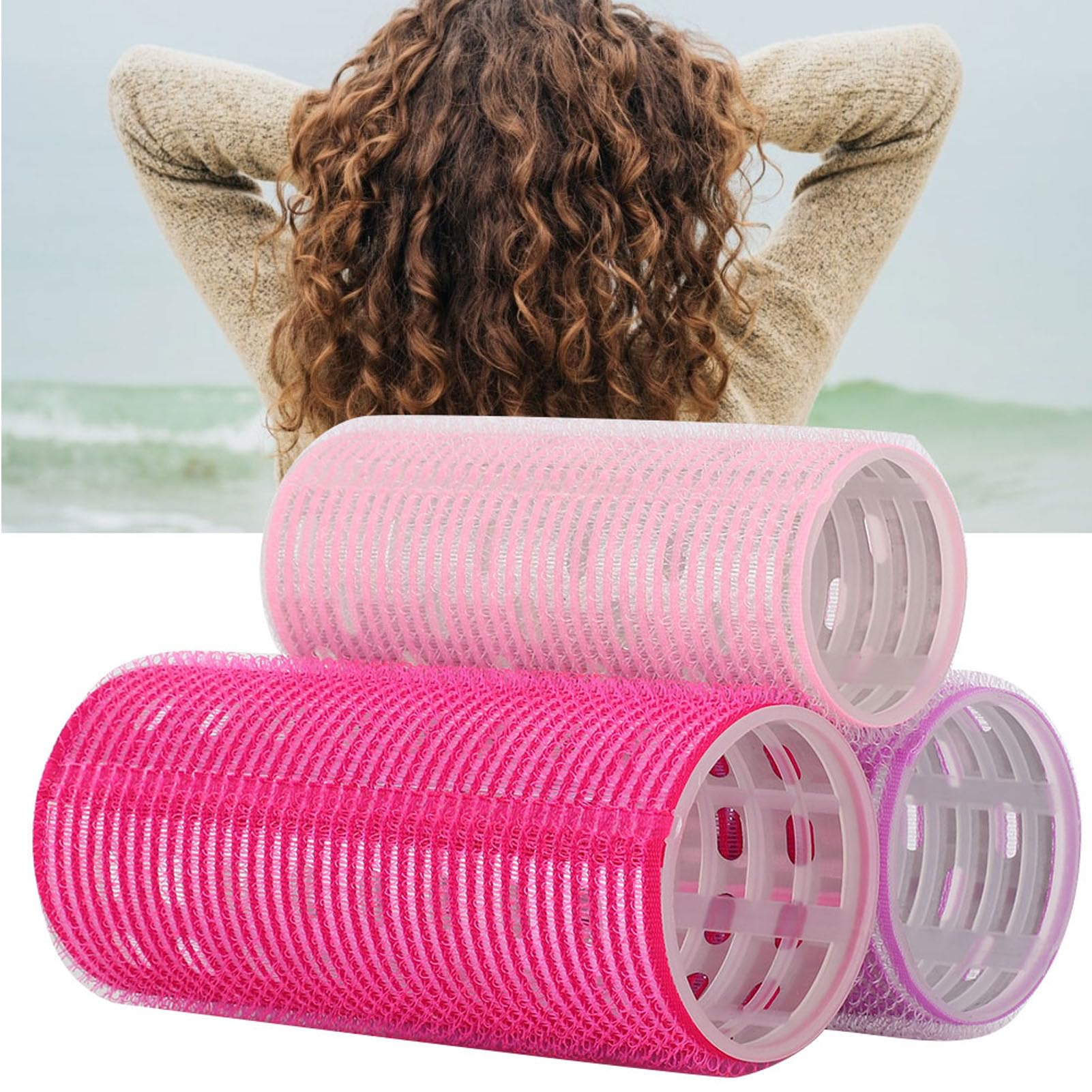 3Pcs Self-Adhesive Hair Rollers for Styling & Curling - Strong Hold Hair Curlers for Women, DIY Salon Quality Hairdressing Tools - Perfect for Home Use, Parties & Professional Styling