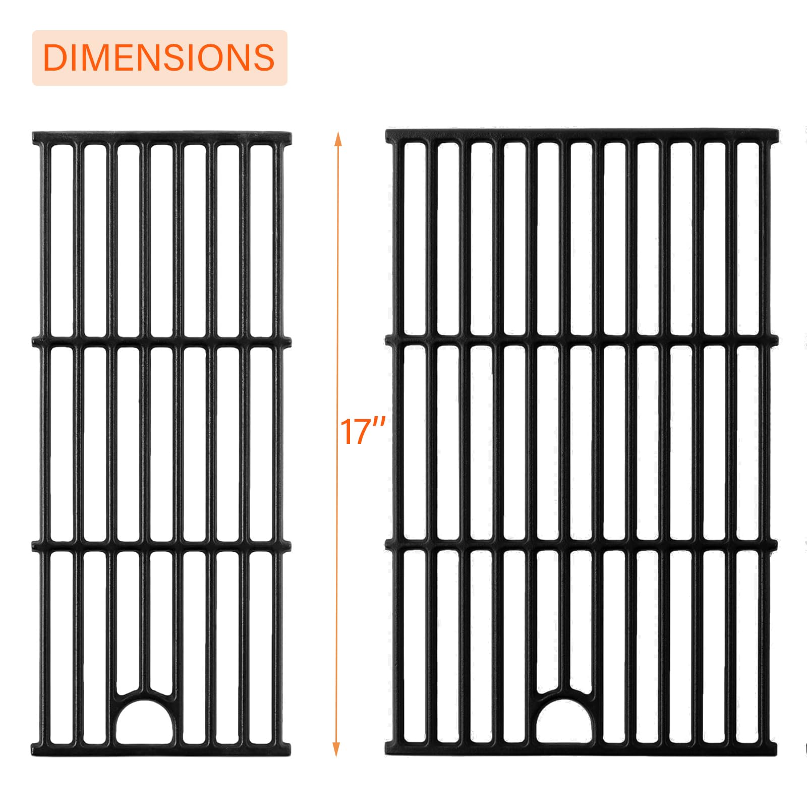 Charbroil Grill Grates Replacement Parts - 463630021, 463660021, 463660421, G426-0004-W1, G426-0005-W1 - Cast Iron Cooking Grate for Char-Broil Performance 2 Burner Grill - Perfect for Backyard BBQs, Outdoor Cooking & Grilling Parties