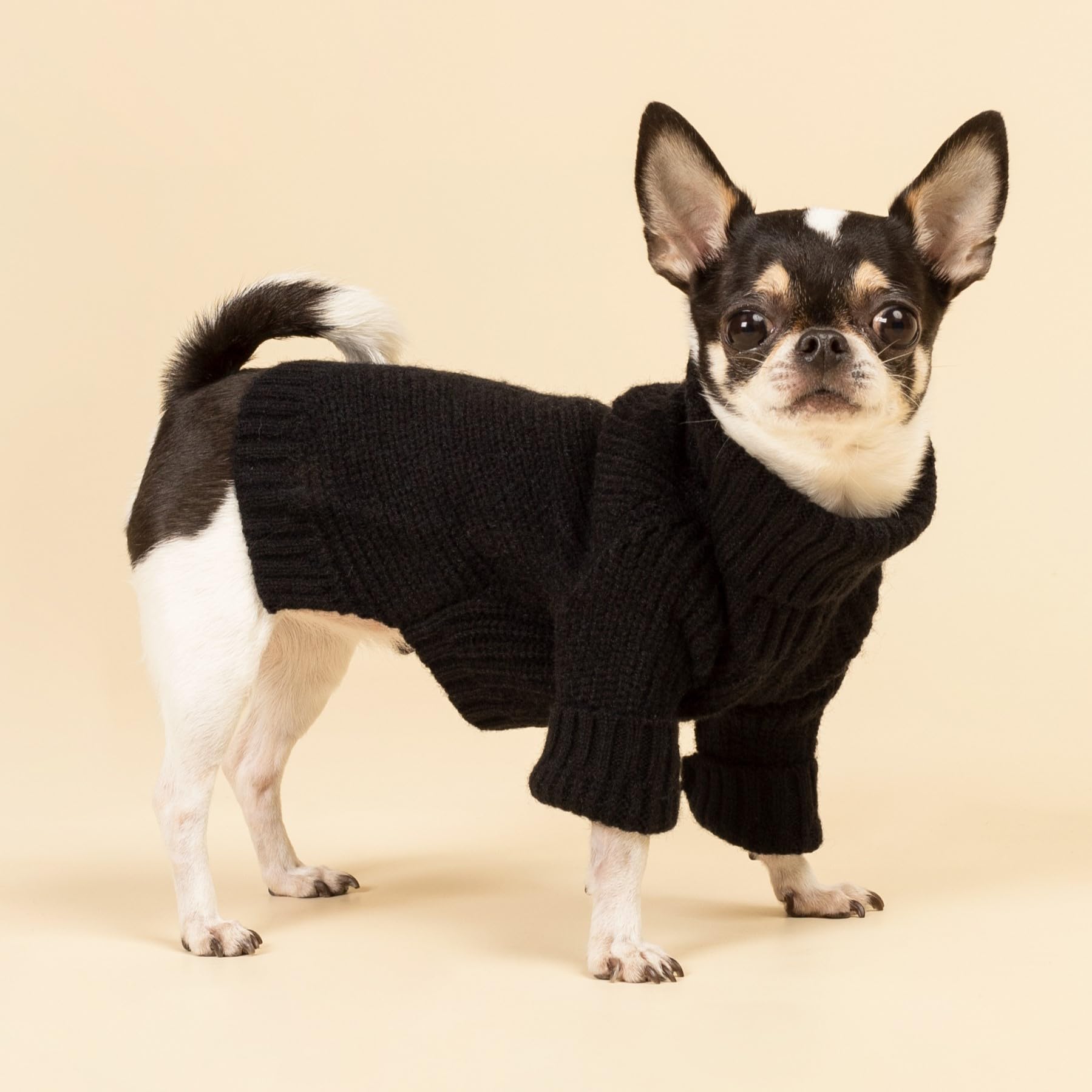 Fitwarm Dog Turtleneck Sweater - Thermal Knit Pet Coat for Small Dogs & Cats - Winter Warmth at Home & Outdoors