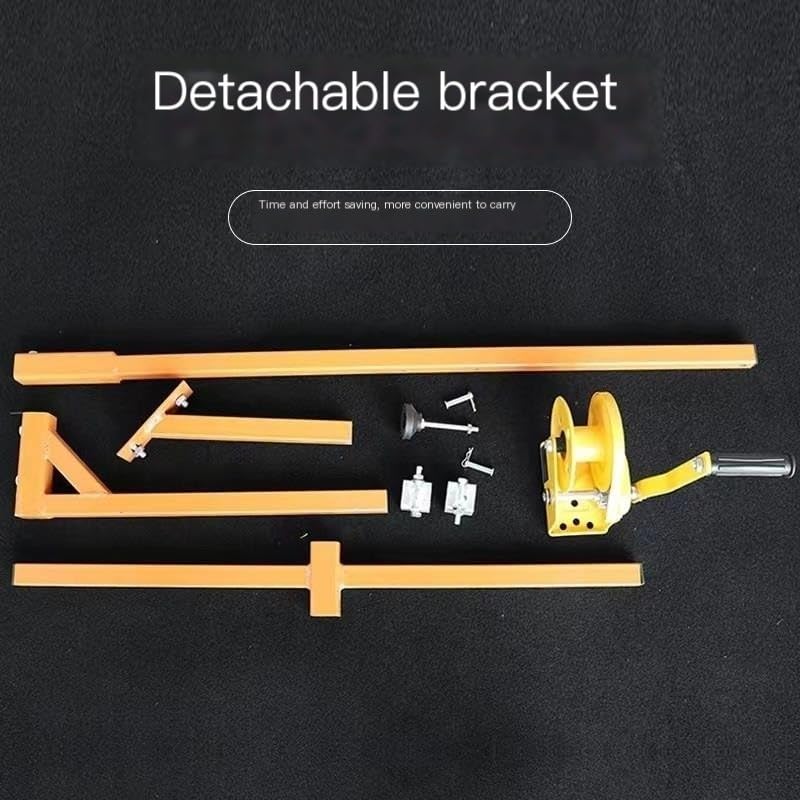 Outdoor Air Conditioner Hoist with Hand Winch & Bracket - Heavy Duty AC Lift Tool for HVAC Installation - Perfect for Roof, Window, and Wall Mounting