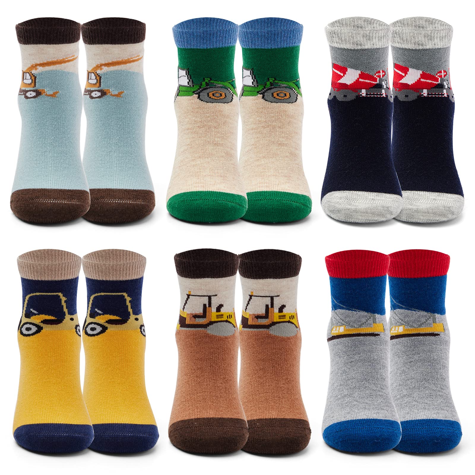 **Warm Winter Wool Socks for Boys - Thermal Crew Socks (6 Pairs) - Perfect for Cold Weather, Outdoor Activities & School**
